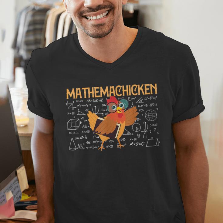 Math Nerd The Mathemachicken a Math Teacher Men's V-Neck T-Shirt, funny gift