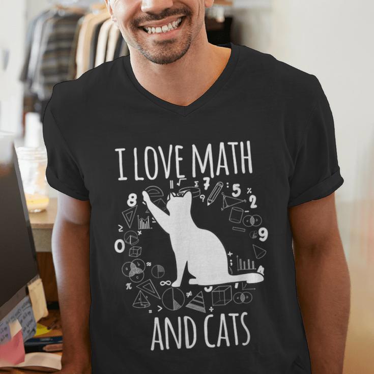 Math Nerd Math Teacher Cat Lover I Love Math And Cats Men's V-Neck T-Shirt, funny gift Math Nerd Math Teacher Cat Lover I Love Math And Cats Men's V-Neck T-Shirt, funny gift