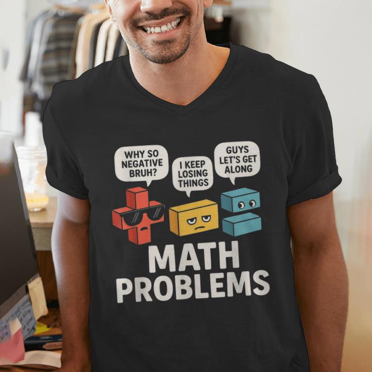 Math Problems Symbols Teacher Back To School Girl Boy Men's V-Neck T-Shirt, funny gift Math Problems Symbols Teacher Back To School Girl Boy Men's V-Neck T-Shirt, funny gift