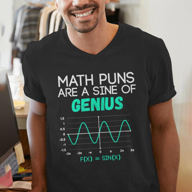 Math Puns Are a Sine Of Genius Math Teacher T-Shirt Men's V-Neck T-Shirt, funny gift