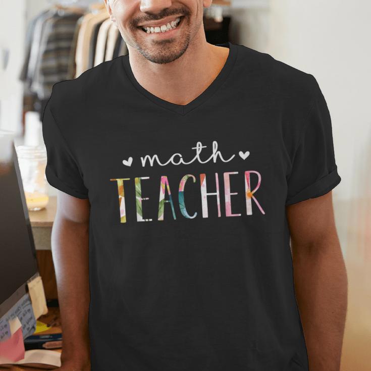 Math Teacher Cute Floral Men's V-Neck T-Shirt, funny gift Math Teacher Cute Floral Men's V-Neck T-Shirt, funny gift