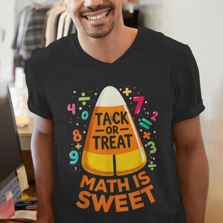 Math Teacher Halloween Costume Trick Or Treat Math Sweet Men's V-Neck T-Shirt, funny gift