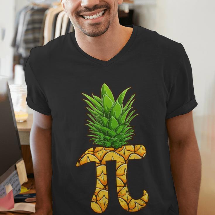 Math Teacher Hawaiian Shirts Pineapple Pi Day Symbol Men's V-Neck T-Shirt, funny gift Math Teacher Hawaiian Shirts Pineapple Pi Day Symbol Men's V-Neck T-Shirt, funny gift