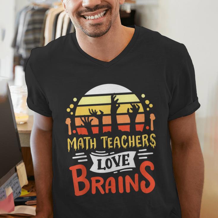 Math Teachers Love Brains Halloween Costume Zombie For Men Women Men's V-Neck T-Shirt, funny gift Math Teachers Love Brains Halloween Costume Zombie For Men Women Men's V-Neck T-Shirt, funny gift