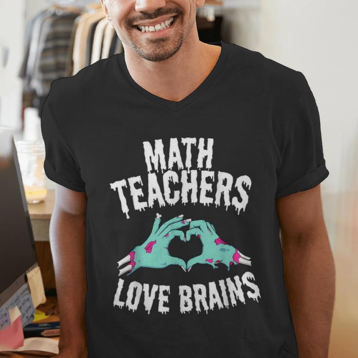 Math Teachers Love Brains Halloween Zombie Men Women T-Shirt Men's V-Neck T-Shirt, funny gift Math Teachers Love Brains Halloween Zombie Men Women T-Shirt Men's V-Neck T-Shirt, funny gift