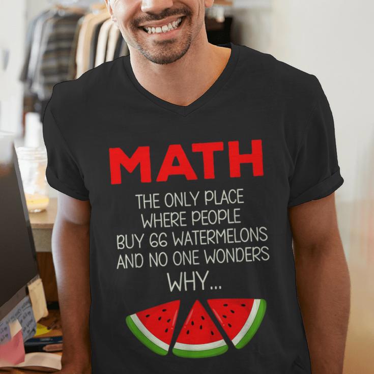 Math Watermelon Calculation Joke Teacher Student Men's V-Neck T-Shirt, funny gift Math Watermelon Calculation Joke Teacher Student Men's V-Neck T-Shirt, funny gift