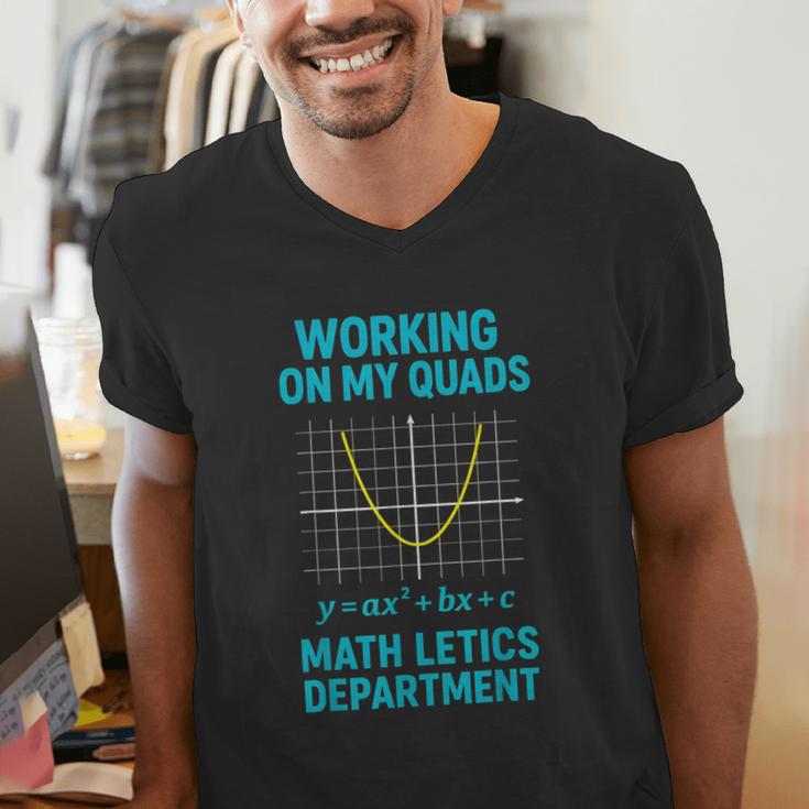 Mathletics Working On My Quads Algebra Math Teacher Men's V-Neck T-Shirt, funny gift Mathletics Working On My Quads Algebra Math Teacher Men's V-Neck T-Shirt, funny gift