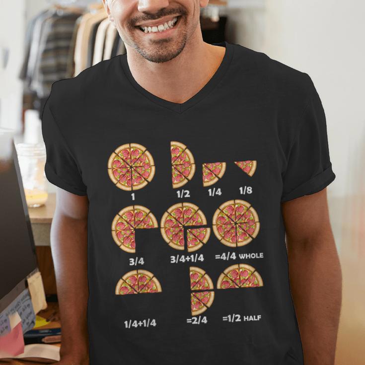 Maths Day Costume Idea Kids Teachers Pizza Slice Fraction Men's V-Neck T-Shirt, funny gift
