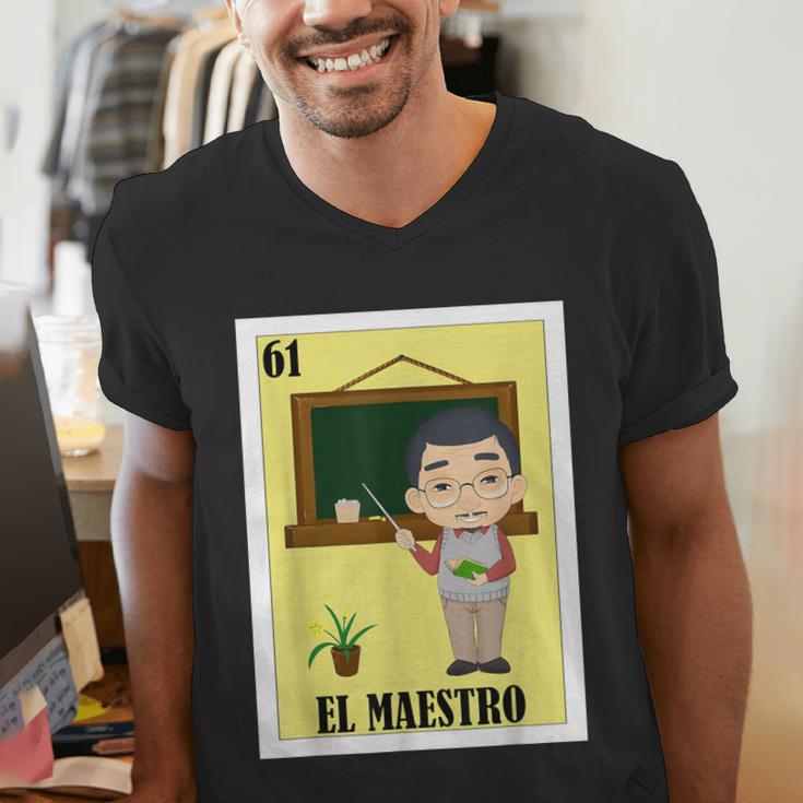 Mexican For Teachers El Maestro Men's V-Neck T-Shirt, funny gift Mexican For Teachers El Maestro Men's V-Neck T-Shirt, funny gift