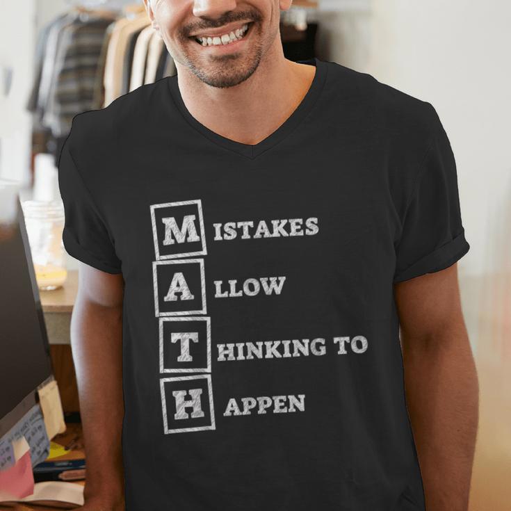 Mistakes Allow Thinking To Happen School Math Teacher Men's V-Neck T-Shirt, funny gift Mistakes Allow Thinking To Happen School Math Teacher Men's V-Neck T-Shirt, funny gift