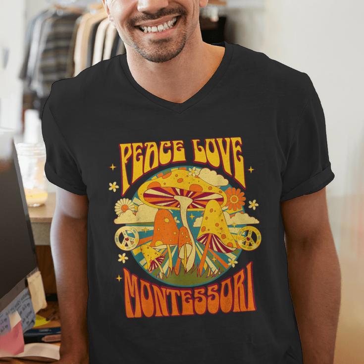 Montessori School Montessori Teacher Peace Love Montessori For Men Women Men's V-Neck T-Shirt, funny gift Montessori School Montessori Teacher Peace Love Montessori For Men Women Men's V-Neck T-Shirt, funny gift