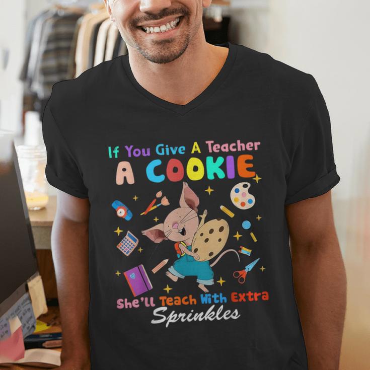 Mouse If You Give A Teacher A Student She Will Love You Men's V-Neck T-Shirt, funny gift Mouse If You Give A Teacher A Student She Will Love You Men's V-Neck T-Shirt, funny gift