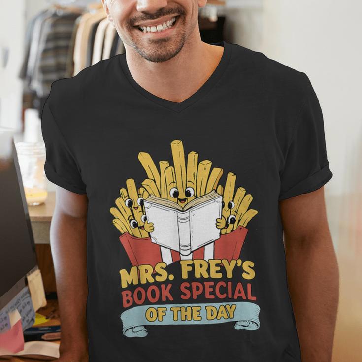Mrs Frey Book Special Reading Elementary Teacher Men's V-Neck T-Shirt, funny gift Mrs Frey Book Special Reading Elementary Teacher Men's V-Neck T-Shirt, funny gift