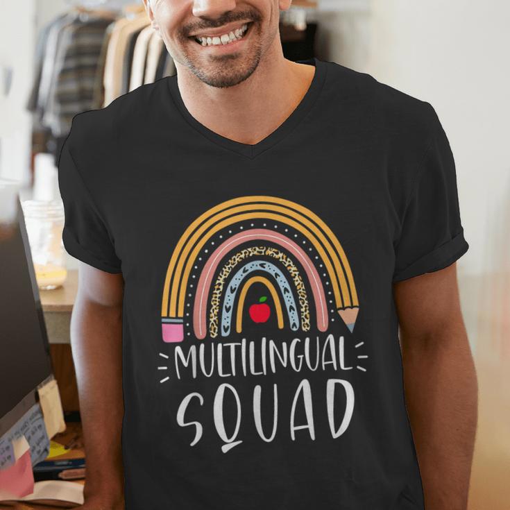 Multilingual Squad Multilingual Teacher Appreciation Kids Men's V-Neck T-Shirt, funny gift