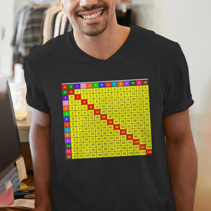 Multiplication Table Chart Math Shirt Teacher Student Outfit For Men Women Girls Kids Men's V-Neck T-Shirt, funny gift