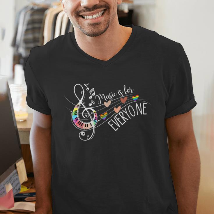 Music Is For Everyone Music Teacher Men's V-Neck T-Shirt, funny gift Music Is For Everyone Music Teacher Men's V-Neck T-Shirt, funny gift