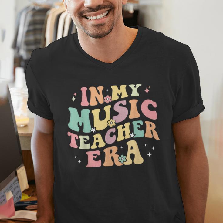 In My Music Teacher Era Retro Back To School Musician Band Men Women Men's V-Neck T-Shirt, funny gift In My Music Teacher Era Retro Back To School Musician Band Men Women Men's V-Neck T-Shirt, funny gift