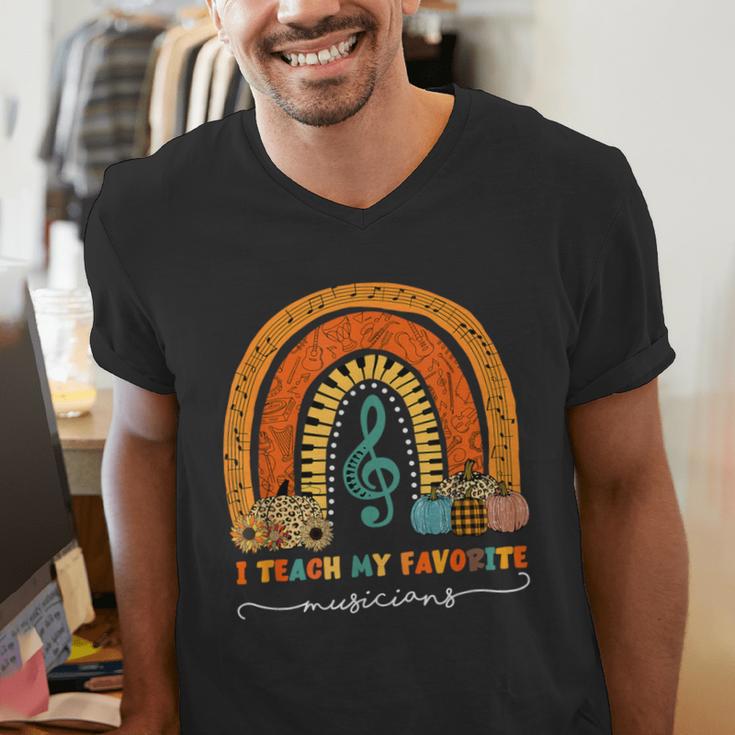 Music Teacher I Teach My Favorite Musicians Autumn Rainbow Men Women Men's V-Neck T-Shirt, funny gift Music Teacher I Teach My Favorite Musicians Autumn Rainbow Men Women Men's V-Neck T-Shirt, funny gift