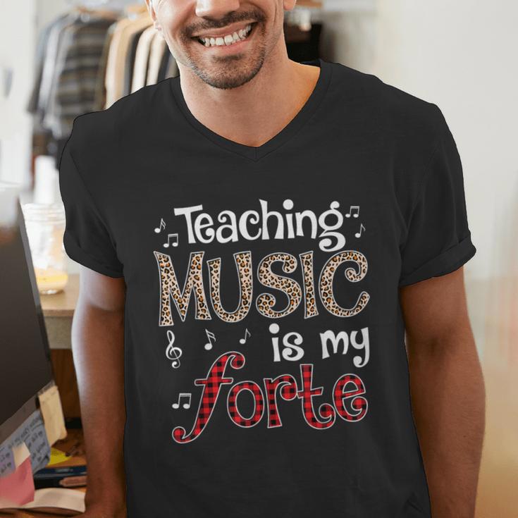 Music Teacher Teaching Music Is My Forte For Music Lovers Men's V-Neck T-Shirt, funny gift Music Teacher Teaching Music Is My Forte For Music Lovers Men's V-Neck T-Shirt, funny gift