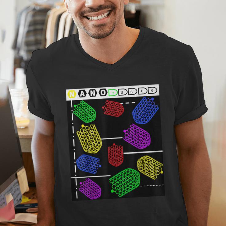 Nerdy Forms Nanotubes Chemistry Teacher Geek Men's V-Neck T-Shirt, funny gift