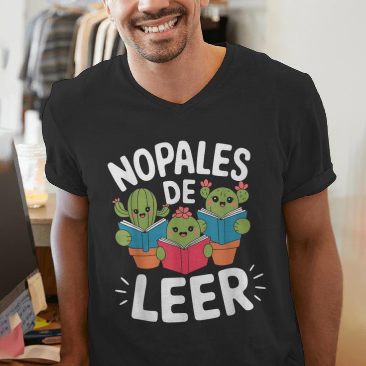 Nopales De Leer Bilingual Teacher Maestra Spanish Teacher Men's V-Neck T-Shirt, funny gift