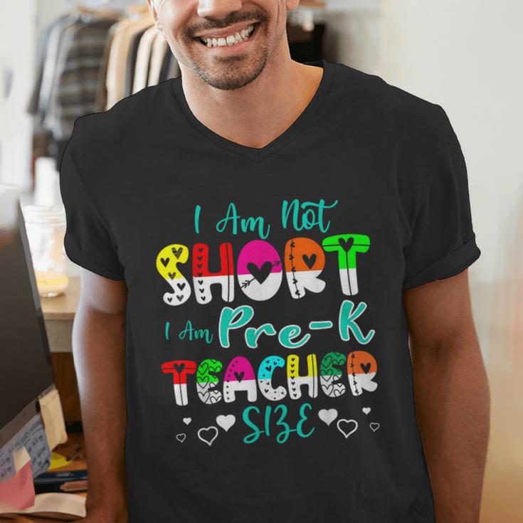 I Am Not Short I Am Pre-K Teacher Size Teacher For Men Women Kids Men's V-Neck T-Shirt, funny gift