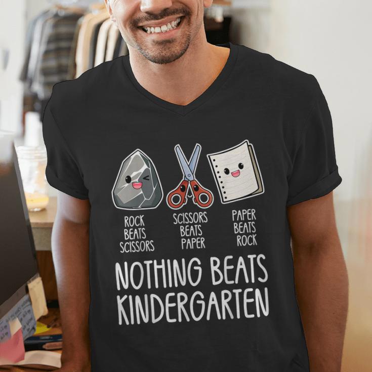 Nothing Beats Kindergarten Back To School Kid Teacher Men's V-Neck T-Shirt, funny gift
