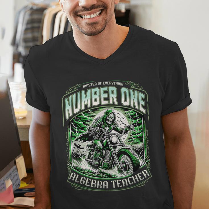 Number One Algebra Teacher 1 Career s Men's V-Neck T-Shirt, funny gift Number One Algebra Teacher 1 Career s Men's V-Neck T-Shirt, funny gift