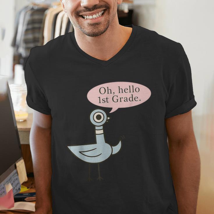 Oh Hello First Graders Cute Pigeon 1st Grade Teacher Men's V-Neck T-Shirt, First Grade Teacher Shirts, funny gift Oh Hello First Graders Cute Pigeon 1st Grade Teacher Men's V-Neck T-Shirt, First Grade Teacher Shirts, funny gift