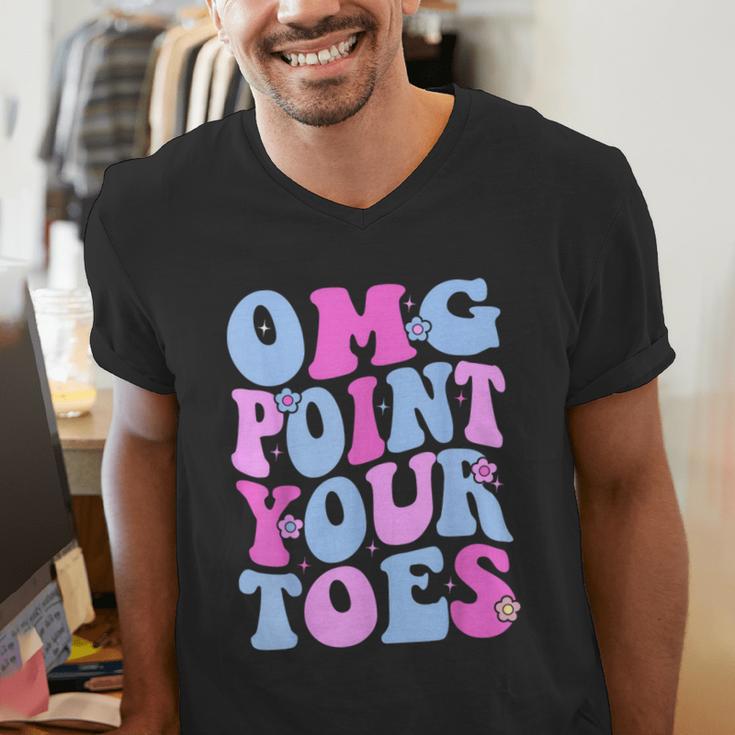 OMG Point Your Toes Dancing Teacher Tap Dancer Dance For Men Women Kids Men's V-Neck T-Shirt, funny gift