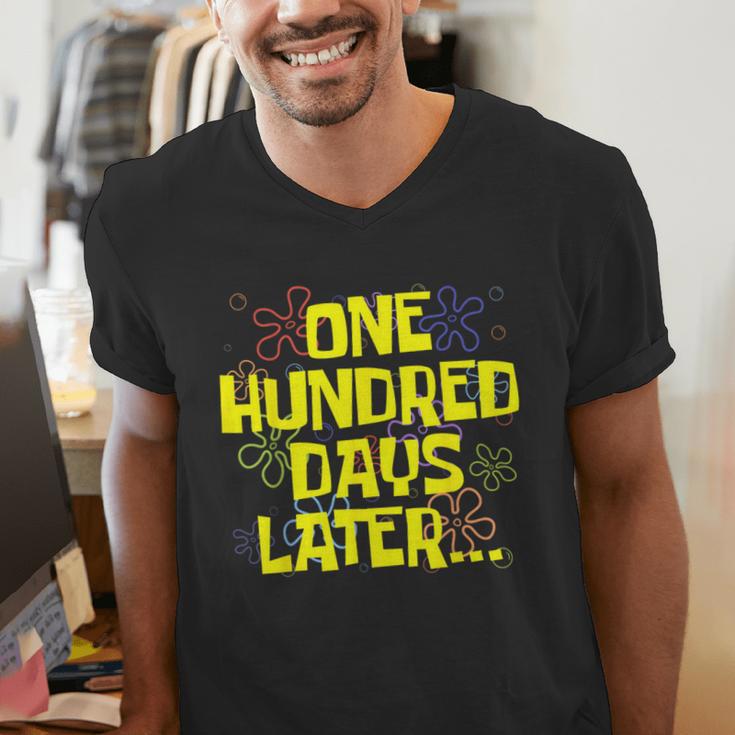 One Hundred Days Later 100th Day Of School Teacher Student Men's V-Neck T-Shirt, funny gift One Hundred Days Later 100th Day Of School Teacher Student Men's V-Neck T-Shirt, funny gift