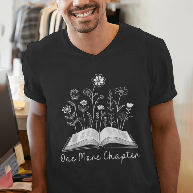 One-More Chapter Wildflower Reading Teacher Library Bookish Men's V-Neck T-Shirt, funny gift One-More Chapter Wildflower Reading Teacher Library Bookish Men's V-Neck T-Shirt, funny gift