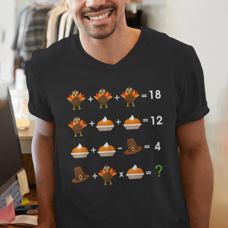 Order Of Operations Thanksgiving Quiz Math Teacher Men's V-Neck T-Shirt, funny gift