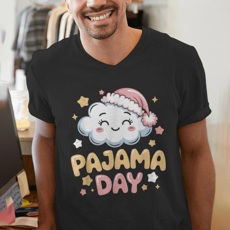 Pajama Day School Spirit Week Fun Cloud Teacher Men's V-Neck T-Shirt, funny gift Pajama Day School Spirit Week Fun Cloud Teacher Men's V-Neck T-Shirt, funny gift