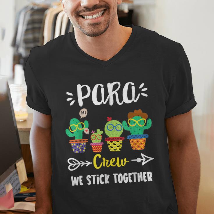 PARA Crew School Cactus Team PARA Teacher Squad For Men Women Kids Men's V-Neck T-Shirt, funny gift PARA Crew School Cactus Team PARA Teacher Squad For Men Women Kids Men's V-Neck T-Shirt, funny gift