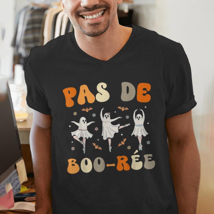 Pas De Boo-Rée Ghost Ballet Dancer Halloween Dance Teacher Men's V-Neck T-Shirt, funny gift Pas De Boo-Rée Ghost Ballet Dancer Halloween Dance Teacher Men's V-Neck T-Shirt, funny gift