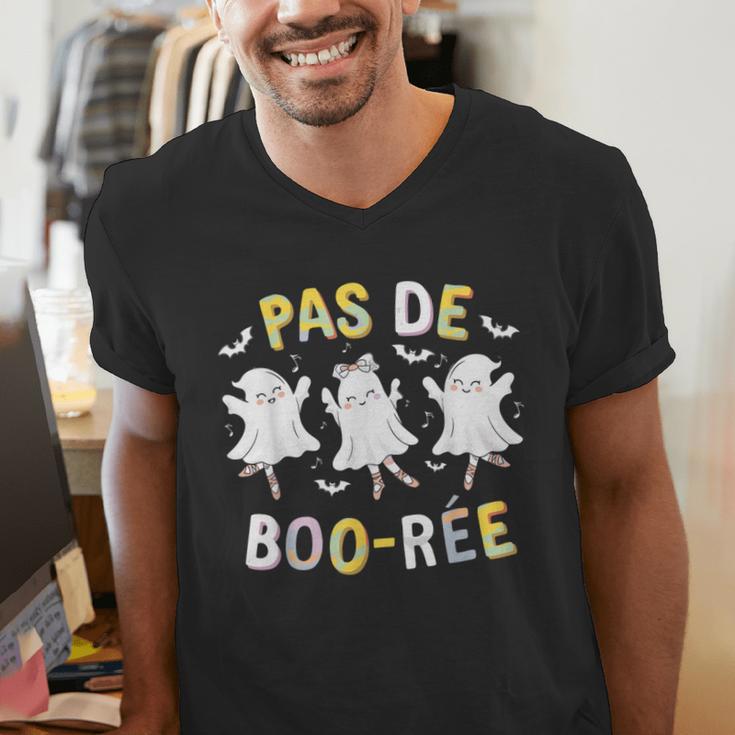 Pas De BOO-Rée Ghost Ballet Dancer Halloween Dance Teacher Men's V-Neck T-Shirt, funny gift