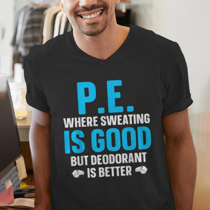 PE Teacher Art For Men Women Gym Teacher Appreciation Men's V-Neck T-Shirt, Pe Teacher Shirts, funny gift