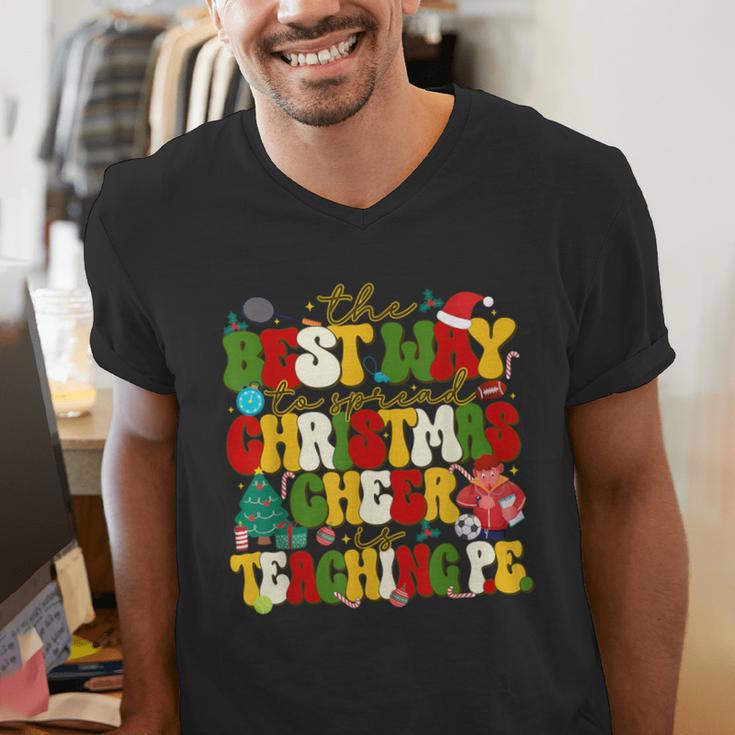 PE Teacher Christmas Holiday Men's V-Neck T-Shirt, Pe Teacher Shirts, funny gift PE Teacher Christmas Holiday Men's V-Neck T-Shirt, Pe Teacher Shirts, funny gift