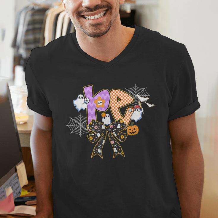 PE Teacher Coach Coquette Ghost Halloween Physical Education Men's V-Neck T-Shirt, Pe Teacher Shirts, funny gift PE Teacher Coach Coquette Ghost Halloween Physical Education Men's V-Neck T-Shirt, Pe Teacher Shirts, funny gift