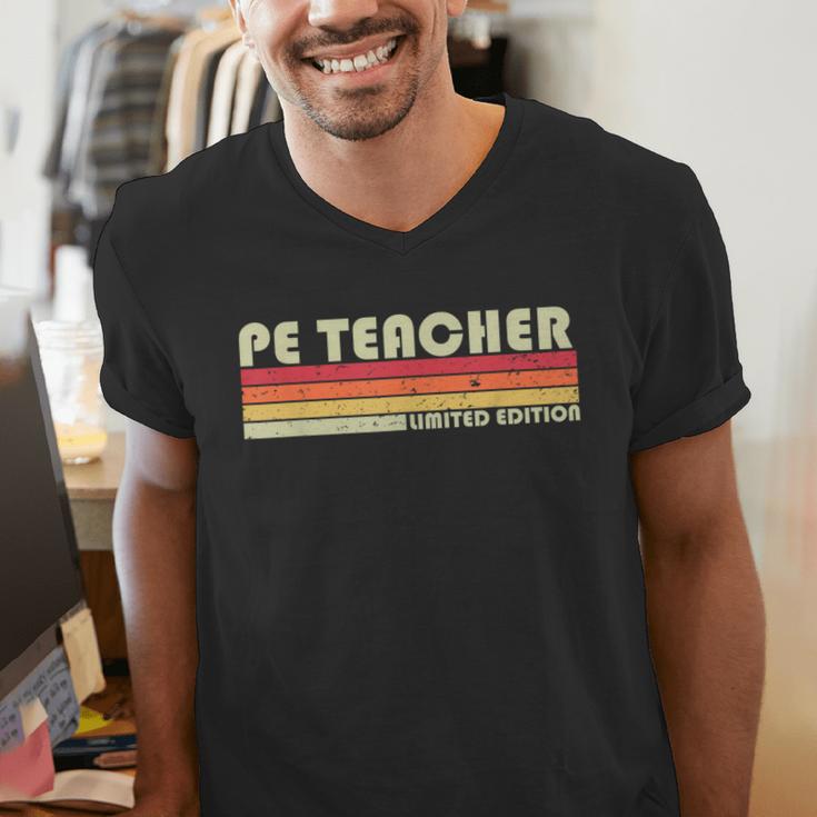 PE TEACHER Job Title Profession Birthday Worker Idea Men's V-Neck T-Shirt, Pe Teacher Shirts, funny gift PE TEACHER Job Title Profession Birthday Worker Idea Men's V-Neck T-Shirt, Pe Teacher Shirts, funny gift