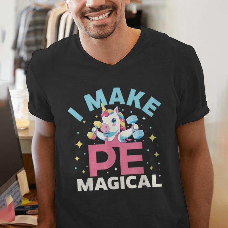 PE Teacher Unicorn I Make PE Magical Men's V-Neck T-Shirt, Pe Teacher Shirts, funny gift PE Teacher Unicorn I Make PE Magical Men's V-Neck T-Shirt, Pe Teacher Shirts, funny gift