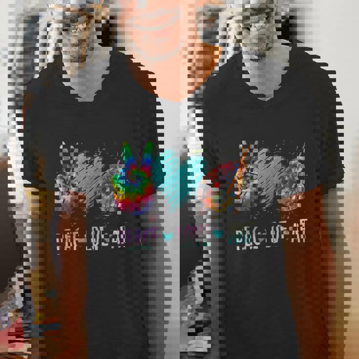 Peace Love Art Painting Palette Art Teacher Men&#x27;s V-Neck T-Shirt, funny gift