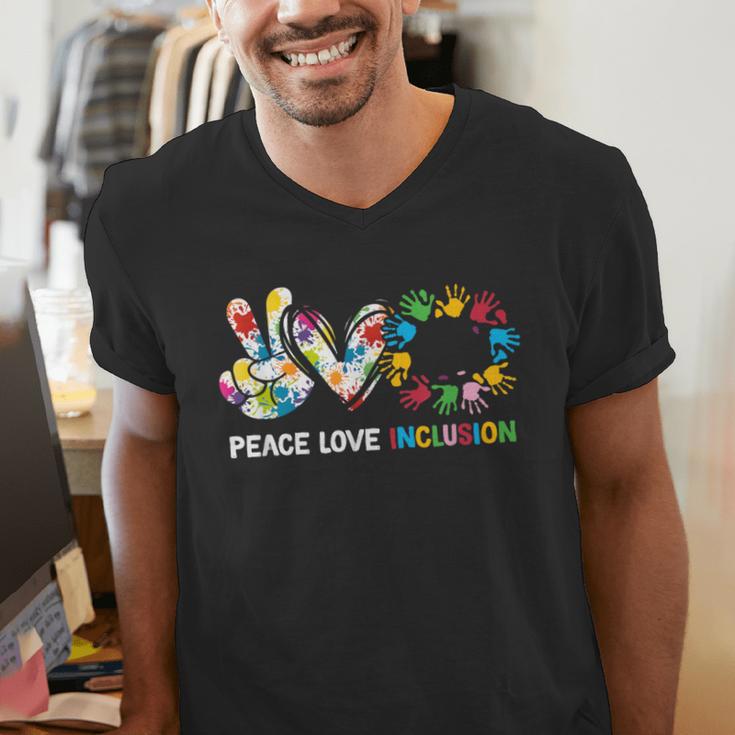 Peace Love Inclusion Sped Squad Special-Ed Teacher Daycare Men's V-Neck T-Shirt, funny gift