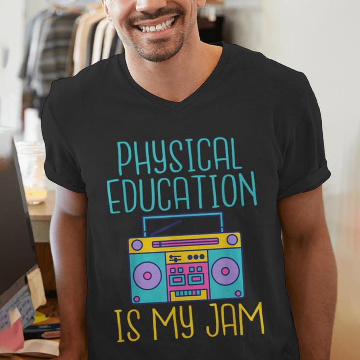 Physical Education Is My Jam PE Teacher Men's V-Neck T-Shirt, Pe Teacher Shirts, funny gift Physical Education Is My Jam PE Teacher Men's V-Neck T-Shirt, Pe Teacher Shirts, funny gift
