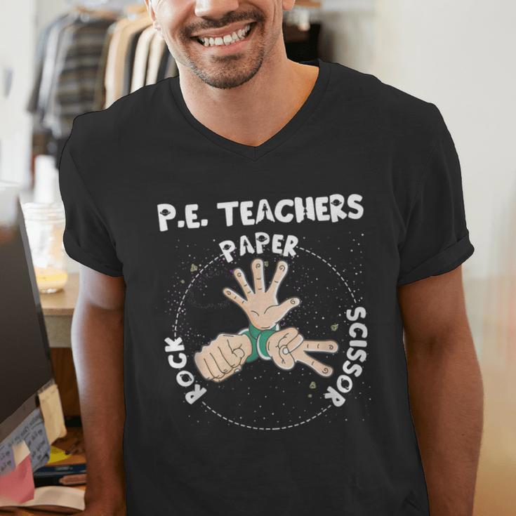 Physical Education PE Teacher Rock Paper Scissor Men's V-Neck T-Shirt, Pe Teacher Shirts, funny gift Physical Education PE Teacher Rock Paper Scissor Men's V-Neck T-Shirt, Pe Teacher Shirts, funny gift