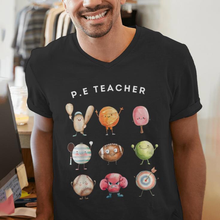 Physical Education Teacher PE Teacher Specials Back School Men's V-Neck T-Shirt, Pe Teacher Shirts, funny gift