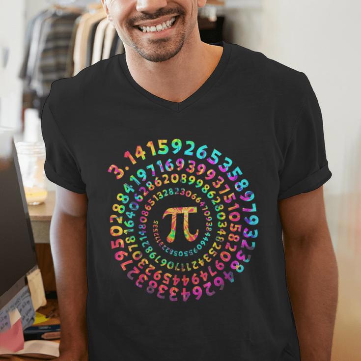 Pi Day Math Teacher Tie Dye Spiral Pi 314 Pi Day Men's V-Neck T-Shirt, funny gift Pi Day Math Teacher Tie Dye Spiral Pi 314 Pi Day Men's V-Neck T-Shirt, funny gift