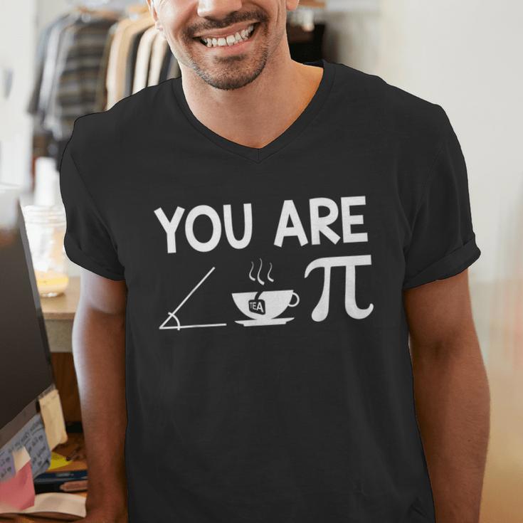 Pi Day Shirt Women Teacher 2022 Math Cutie Pie Acute Tea Pie Men's V-Neck T-Shirt, funny gift