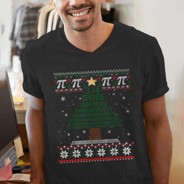 Pi Tree Christmas Math Teacher Ugly Sweater Men Women Kids Men's V-Neck T-Shirt, funny gift